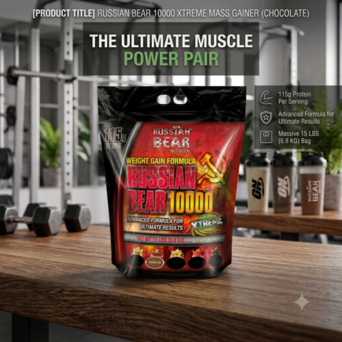 Russian Bear Xtreme 10000, Russian Bear 15lbs, Weight Gainer Pakistan, Buy Russian Bear Online, Original Russian Bear, Mass Gainer Pakistan, High Calorie Weight Gainer, Muscle Building Supplement, Gym Supplements Pakistan, Best Weight Gainer Pakistan