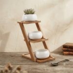 Outdoor wooden plant stand